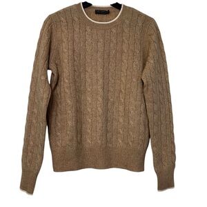 Vineyard Vines Women’s Cashmere Cable Knit Crewneck Sweater Oatmeal Beige Small
